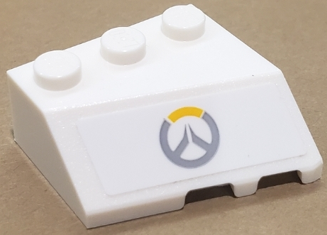 Lego Wedge 3 x 3 Sloped Left with Overwatch Logo Pattern (Sticker) - Set 75975