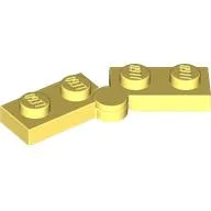 Hinge Plate 1 x 4 Swivel Top / Base - Hollow Clip [Complete Assembly] / Bright Light Yellow