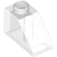 Lego Brick Sloped 45° 2 x 1 with Bottom Pin / Trans-Clear