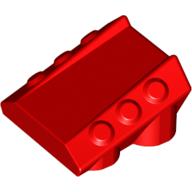 Lego Brick Sloped 2 x 2 No Studs, with 3 Side Pistons Raised Edges / Red