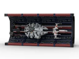 Into The Super Structure - Death Star II Micro Falcon, XWing, Tie Fight er