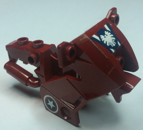 Lego Motorcycle Fairing, City with Eagle and Captain America Star Pattern on Both Sides (Stickers) - Set 6865