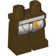 Lego Hips and Dark Brown Legs with White Stained Apron Print / Dark Brown