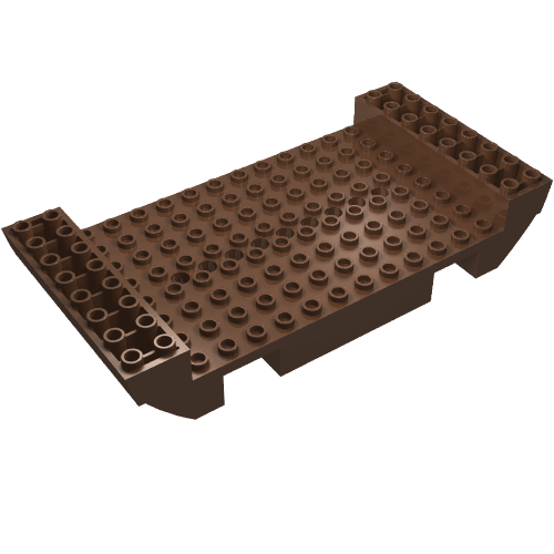 Lego Boat Hull Section, Large Middle 8 x 16 x 2 1/3 with 8 or 9 Holes / Brown