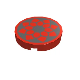 Tile Round 2 x 2 with Star Wars Eclipse Fighter Logo Print / Red
