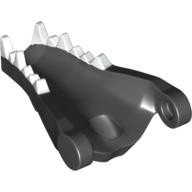 Lego Creature Body Part, Dragon Head Lower Jaw with White Teeth Print / Black