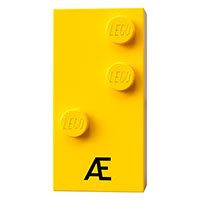 Lego Braille Brick 2 x 4 with 3 Studs ⠣ and 'Æ' Print / Yellow