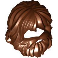 Lego Hair with Beard and Mouth Hole / Reddish Brown
