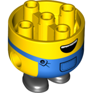 Lego Minion Body, Large, Blue Overalls, Open Mouth Smile print / Yellow