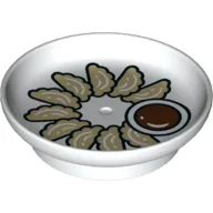 Duplo Dish with Potstickers (Guotie) and Dip Print