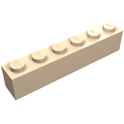 Lego Brick 1 x 6 / Light Nougat