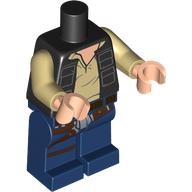 Lego Minifig Body with SMART Tag, Han Solo / Black