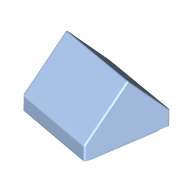 Lego Brick Sloped Double 45° 1 x 1 / Bright Light Blue