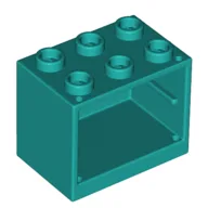 Cupboard 2 x 3 x 2 with Hollow Studs / Dark Turquoise