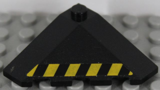 Lego Wedge 4 x 4 (Slope 18 Corner) with Black and Yellow Danger Stripes Pattern Left (Sticker) - Set 7713