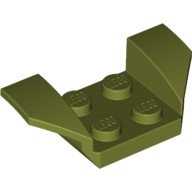 Lego Mudguard 2 x 4 with 2 x 2 Studs and Flared Wings / Olive Green