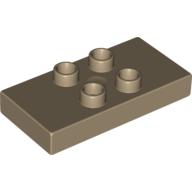 Lego Duplo Plate 2 x 4 x 1/2 with 4 Center Studs [Thick] / Dark Tan