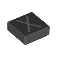 Tile 1 x 1 with letter Capital X Print / Black
