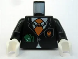 Torso Agents Villain Suit with Orange Tie and Cash in Pocket, Dollar Sign on Back Pattern / Black Arms / White Hands