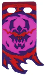 Banner, Red and Dark Purple Energy, Dark Purple Dragon, Red Eyes with Magenta Background Print