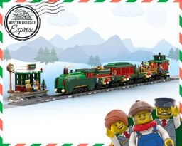 Winter Holiday Express Train - BDP8 LEGO Christmas Train MOC
