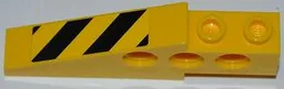 Technic Slope 6 x 1 x 1 2/3 with Black and Yellow Danger Stripes Pattern Model Left Side (Sticker) - Set 7746