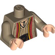 Lego Torso Arabian Robe with Pendant and Patches Print, Dark Tan Arms, Light Nougat Hands / Dark Tan