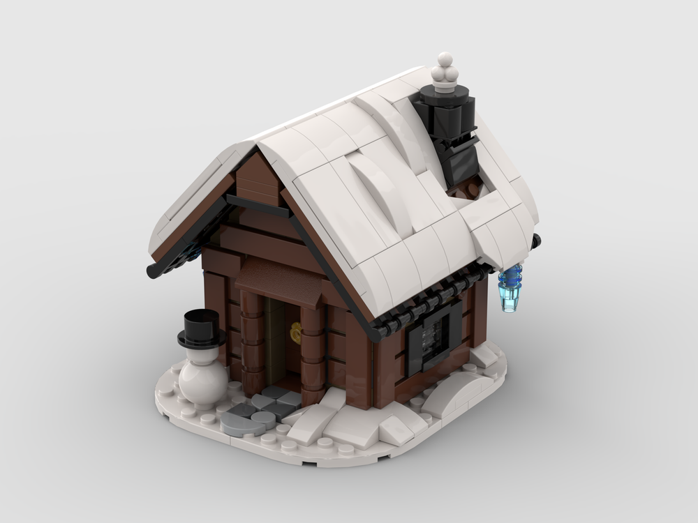Lego Wooden cabin in winter