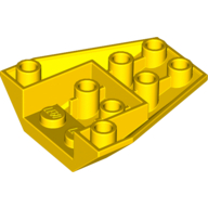 Lego Brick Wedged, Sloped Inverted 4 x 4 Triple [2 Connections between Front Studs] / Yellow