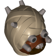 Lego Minifig Head Special, Tusken Raider with Reddish Brown Mask Print / Dark Tan
