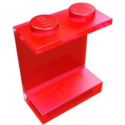 Panel 1 x 2 x 2 [Solid Studs] / Trans-Red