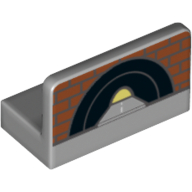 Lego Panel 1 x 2 x 1 [Rounded Corners] with Brick Wall and Tunnel Print