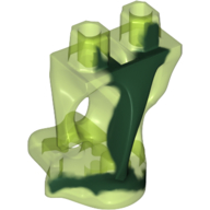 Lego Lower Body, Ghost with Marbled Dark Green Pattern / Trans-Bright Green