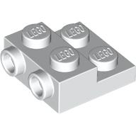 Lego Plate Special 2 x 2 x 2/3 with Two Studs On Side and Two Raised [Half Hollow Anti-stud] - Updated Version / White
