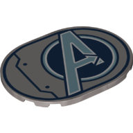 Lego Tile 6 x 8 with Rounded Corners with Avengers 'A' Logo Print