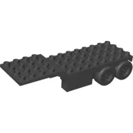 Duplo Trailer Four Rear Wheels, Elevated Front End, 4 x 12 Studs / Black