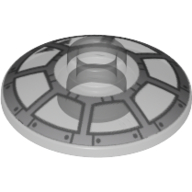 Lego Dish 2 x 2 Inverted [Radar] with Dark Bluish Grey/Light Bluish Grey Cockpit Window Print / Trans-Clear