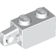 Hinge Brick 1 x 2 Locking with 1 Finger Vertical End / White