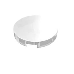 Tile Round 2 x 2 with Bottom Cross / Trans-Clear