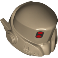 Lego Helmet Space, Antenna (Lightyear) with Red Dots print / Dark Tan