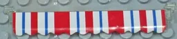 Garage Roller Door Section without Handle with Stripes Blue and Red on Scalloped Awning Pattern (Sticker) - Set 6374