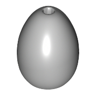 Lego Food Egg with 1.5mm Hole [Plain] / Light Bluish Gray