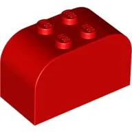 Brick Curved 2 x 4 x 2 Double [Plain] / Red