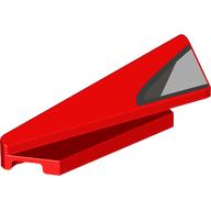 Lego Brick Wedged, Sloped 1 x 5 x 1 1/3 Left with Silver/Black Air Intake print