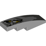 Lego Brick Curved 4 x 1 No Studs with Dragon Eye print [Stud Holder with Symmetric Ridges]