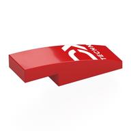 Lego Brick Curved 3 x 1 x 2/3 with White Letter Fragments, 'TECHN' print