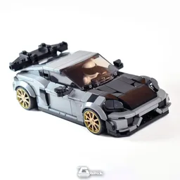 Porsche 718 GT4 RS - 8wide SC MOC - Dark and Light Bluish Gray