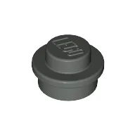 Plate Round 1 x 1 with Solid Stud / Dark Gray