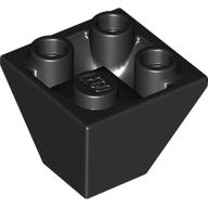 Lego Brick Sloped Inverted 45° 2 x 2 Double Convex / Black