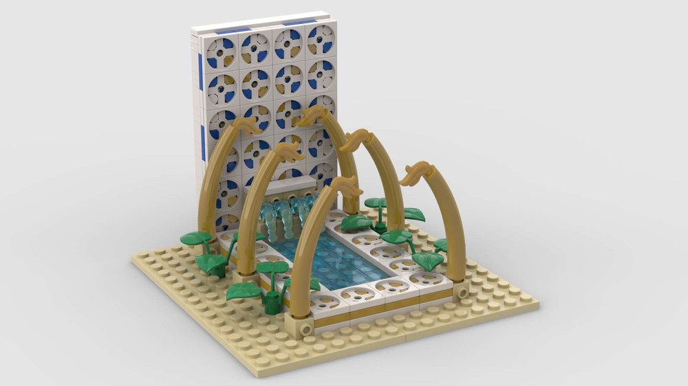 Lego Arabian themed pool and fountain